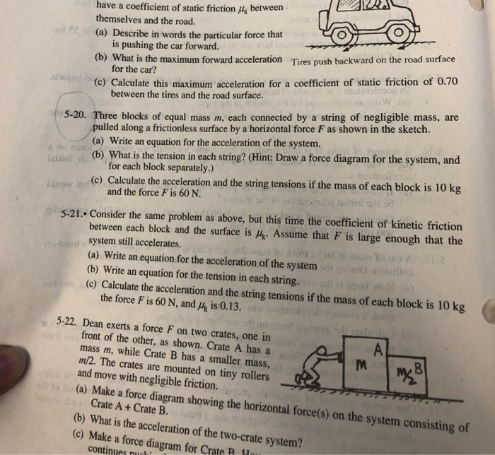 Solved have a coefficient of static friction 4, between | Chegg.com