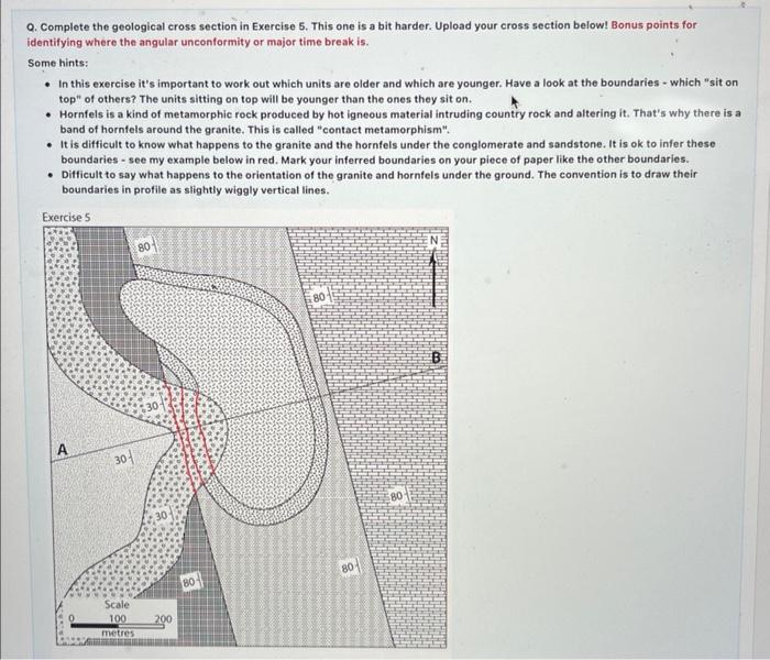 Solved Q. Complete The Geological Cross Section In Exercise | Chegg.com