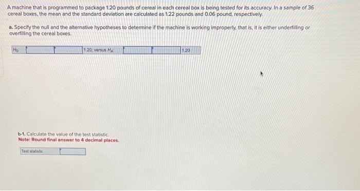 Solved A machine that is programmed to package 1.20 pounds | Chegg.com