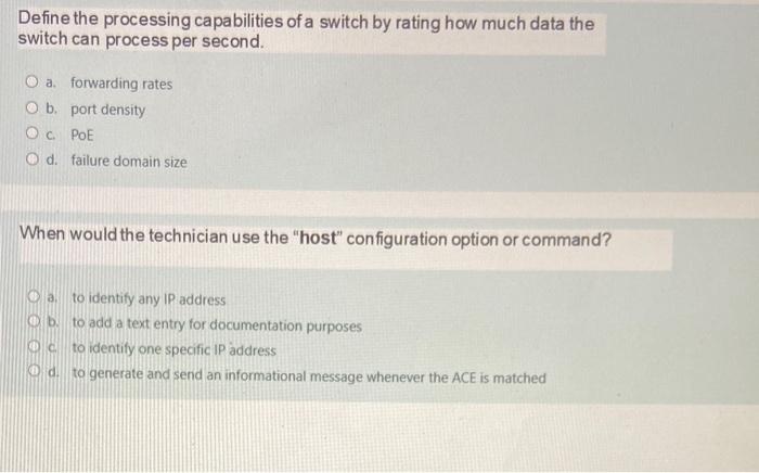 Solved Define the processing capabilities of a switch by | Chegg.com