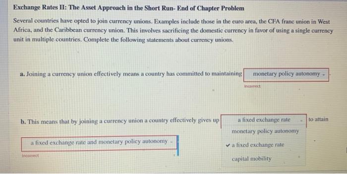 Solved Exchange Rates II: The Asset Approach in the Short | Chegg.com