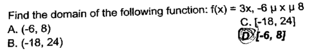 Solved Find The Domain Of The Following Function