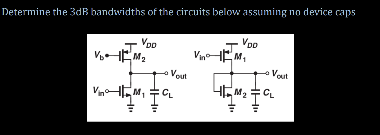 Solved Determine The 3dB ﻿bandwidths Of The Circuits Below | Chegg.com