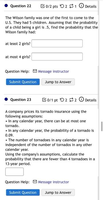 Solved Question 22 B0/2 Pts 5 2 2 1 Details The Wilson | Chegg.com