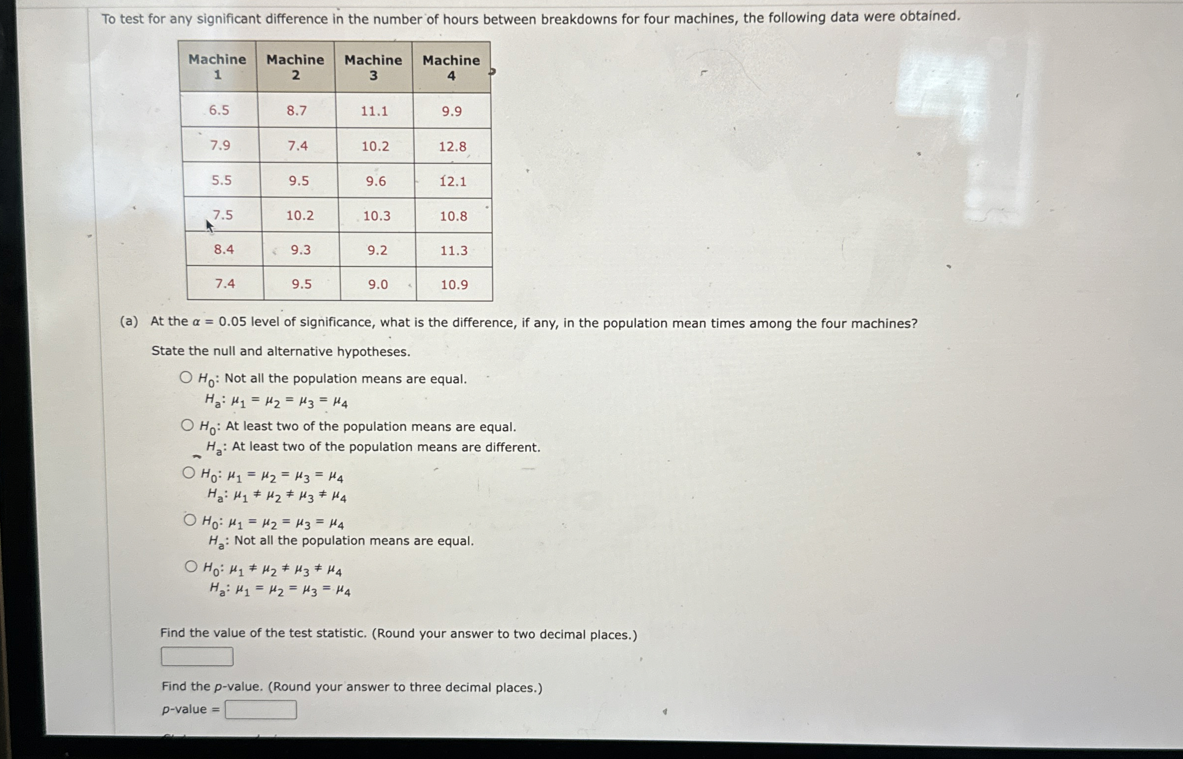 Solved To test for any significant difference in the number | Chegg.com