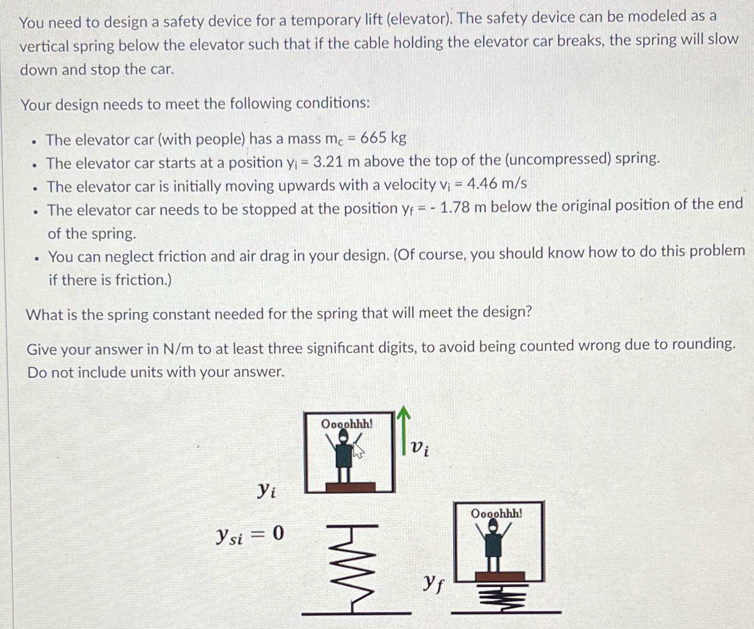 Solved You need to design a safety device for a temporary | Chegg.com