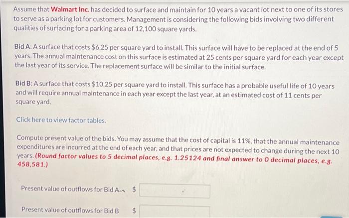 Solved Assume that Walmart Inc. has decided to surface and | Chegg.com