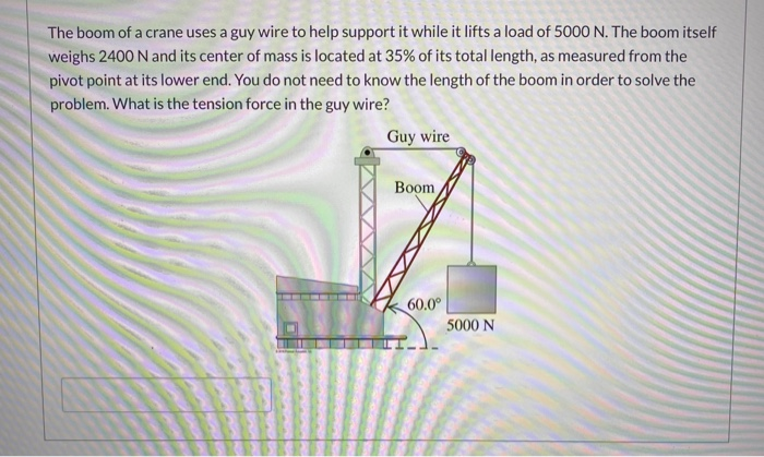 Solved The boom of a crane uses a guy wire to help support | Chegg.com