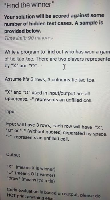 Solved Python program to find out who has won the game of | Chegg.com