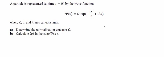 Solved A particle is represented at time t = 0) by the wave | Chegg.com