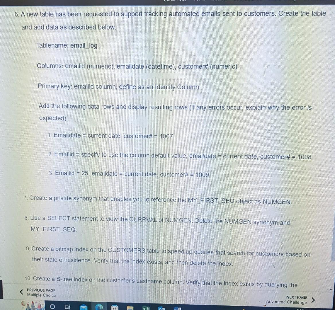 Solved 1. Create a sequence for populating the Customer Chegg