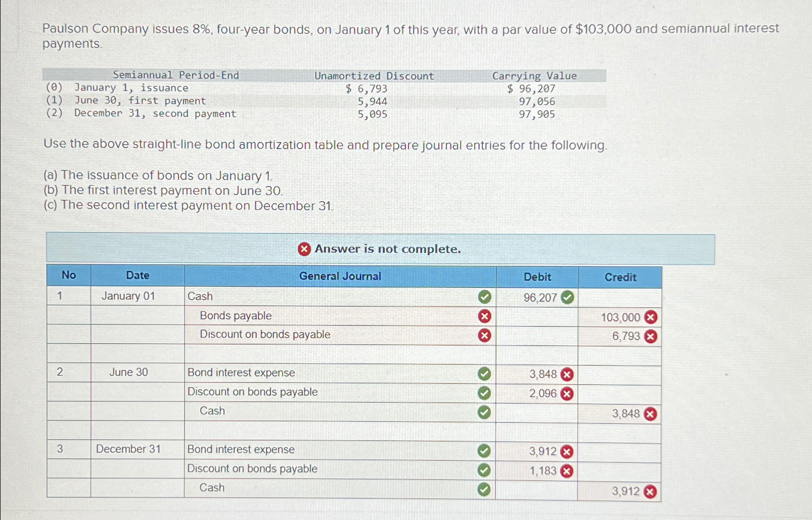 Solved Paulson Company Issues 8%, ﻿four-year Bonds, On | Chegg.com