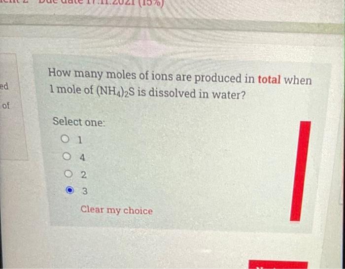 Solved 15 Ed How Many Moles Of Ions Are Produced In Total Chegg Com