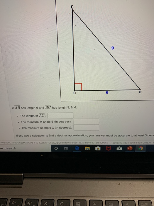 Solved If AB Has Length 5 And AC Has Length 13, Find: . The | Chegg.com