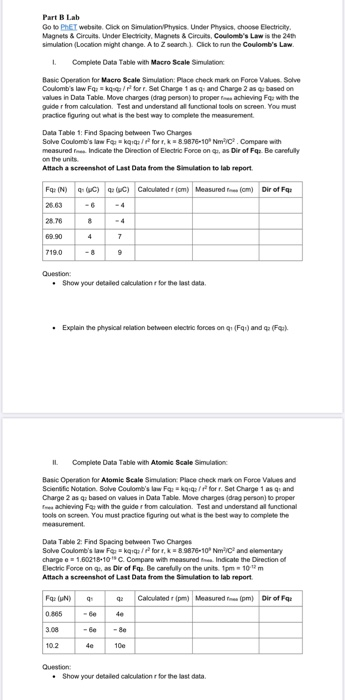 Solved Part B Lab Go To PET Website. Click On Simulation | Chegg.com