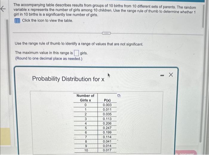 Solved The accompanying table describes results from groups | Chegg.com