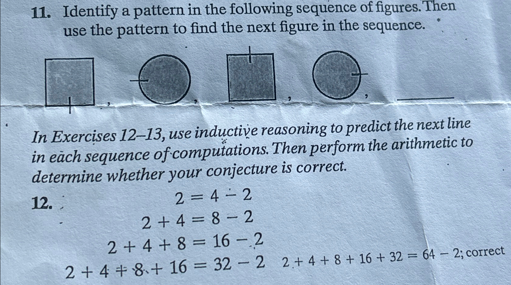 Solved Identify a pattern in the following sequence of | Chegg.com