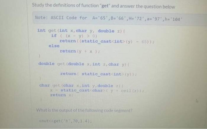 Solved Study the definitions of function 