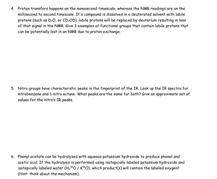 Solved 4 Proton Transfers Happens On The Nanosecond Time Chegg Com