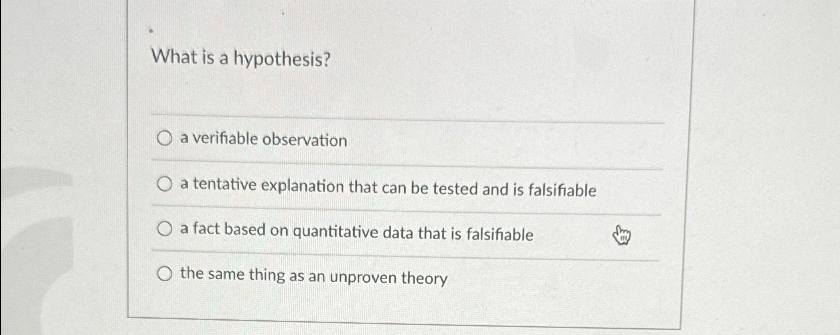 falsifiable hypothesis synonym