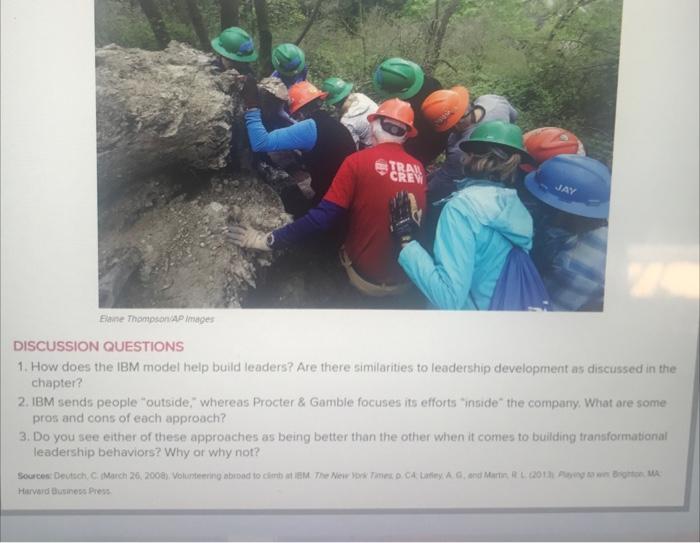 DISCUSSION QUESTIONS
1. How does the IBM model help build leaders? Are there similarities to leadership development as discus