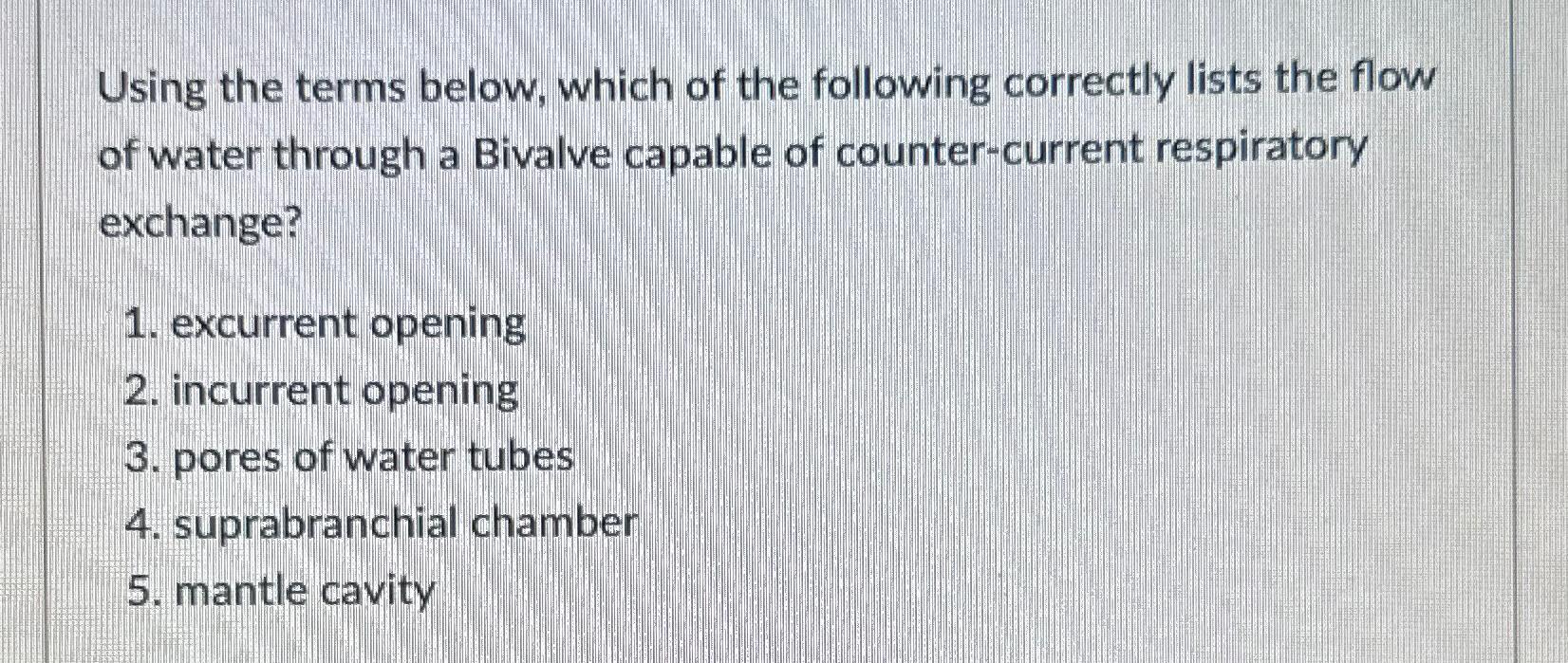 Solved Using the terms below, which of the following | Chegg.com