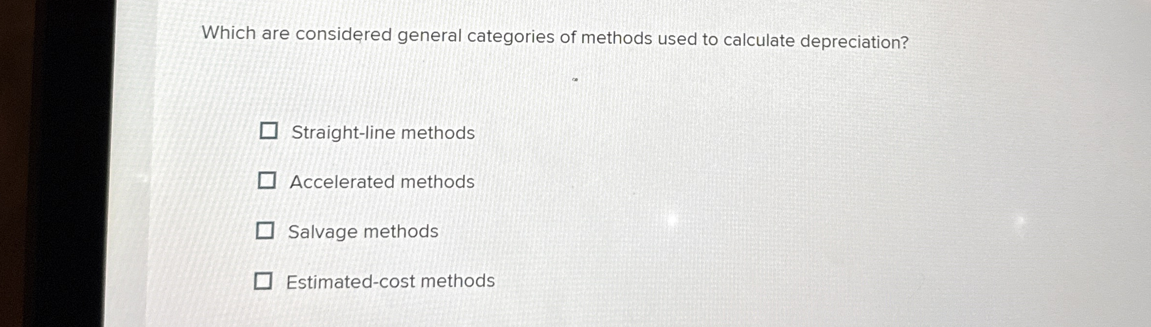 Solved Which are considered general categories of methods | Chegg.com
