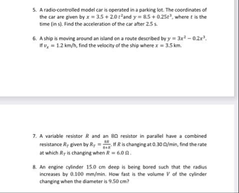 Solved A radio-controlled model car is operated in a parking | Chegg.com