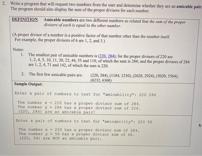 Solved 2 Write A Program That Will Request Two Numbers F Chegg Com