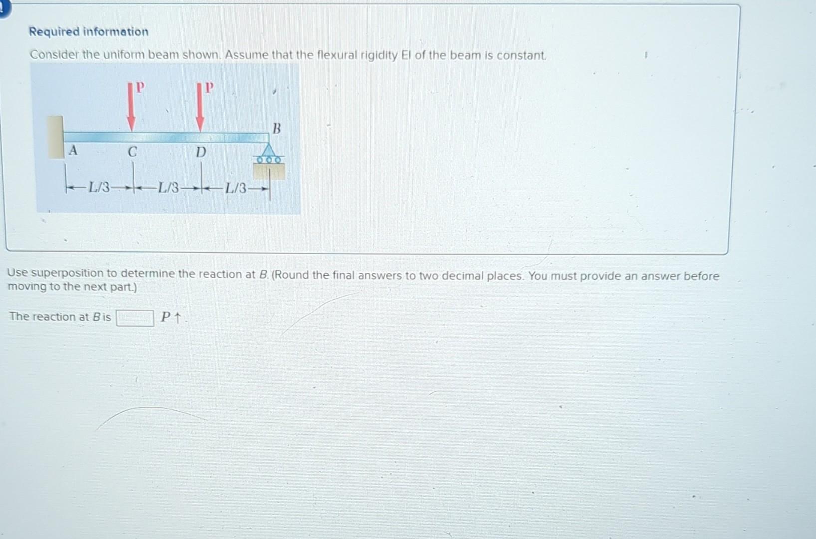 Solved Required Information Consider The Uniform Beam Shown. | Chegg.com