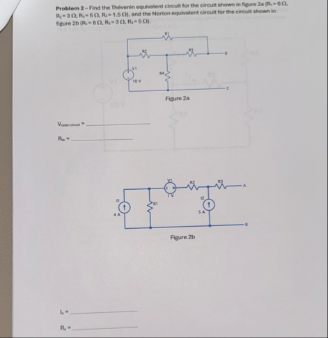 Solved Problem 2-Find the Thivenin equivalent circuit for | Chegg.com
