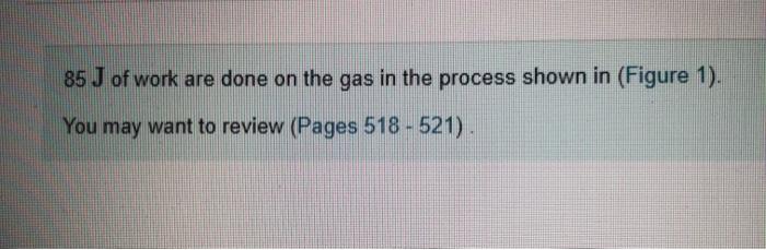 Solved 85 J of work are done on the gas in the process shown | Chegg.com
