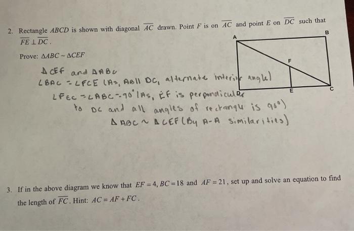 Solved 3 If In The Above Diagram We Know That Ef 4 Chegg Com