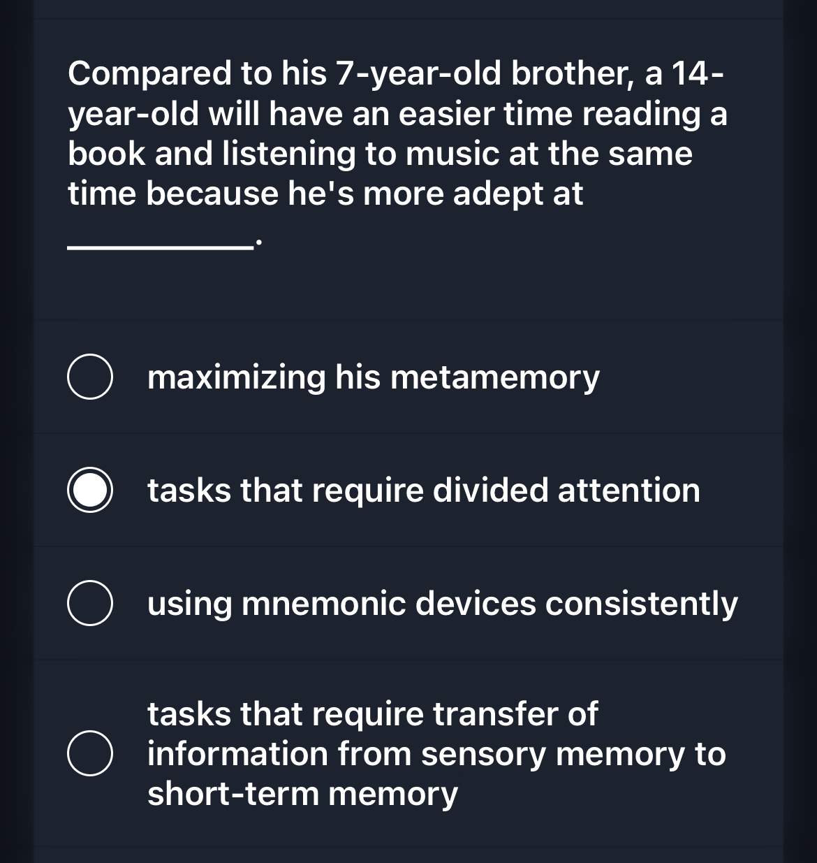 Solved Compared to his 7-year-old brother, a 14-year-old | Chegg.com