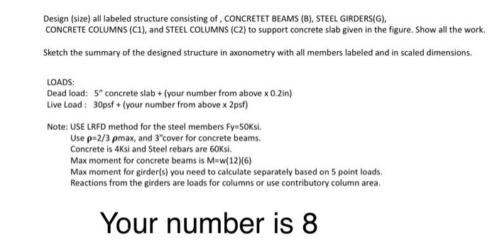 Solved Design (size) all labeled structure consisting of, | Chegg.com