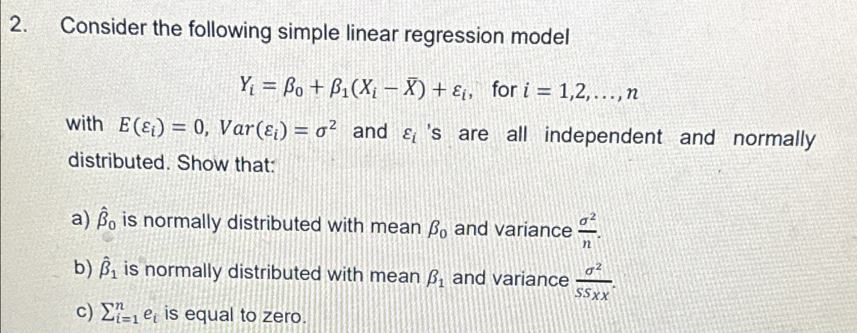 Solved Consider the following simple linear regression | Chegg.com