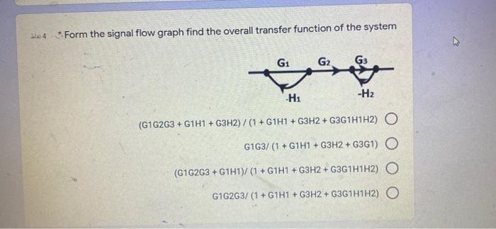 Solved Form the signal flow graph find the overall transfer | Chegg.com