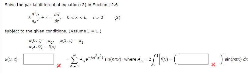 Solved Solve the partial differential equation (2) ﻿in | Chegg.com