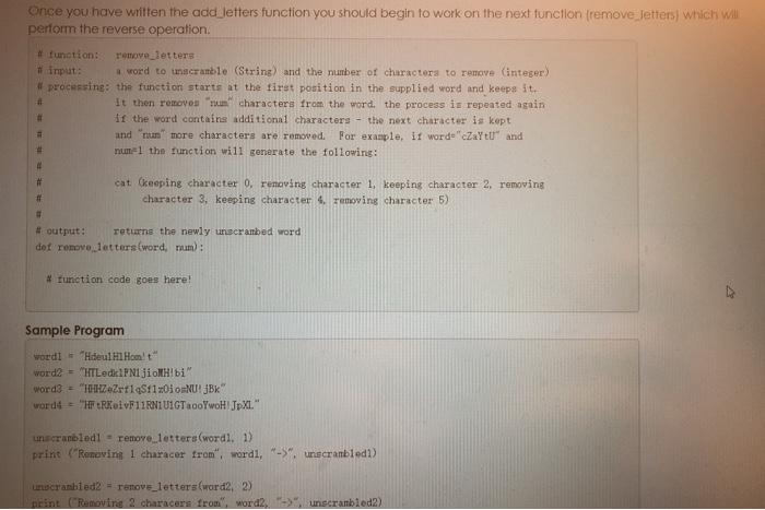 Solved Part 3a For this part you will be writing a series of | Chegg.com