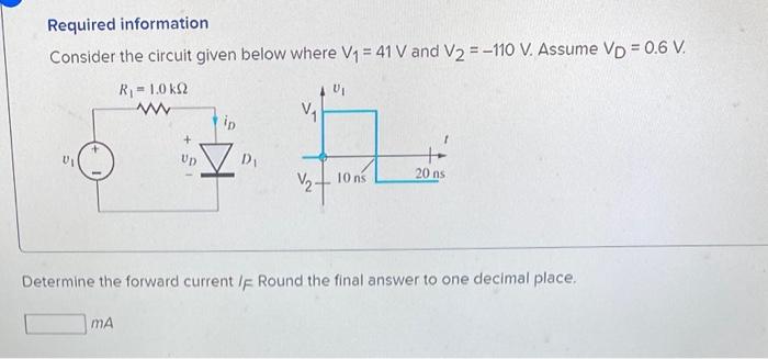 Solved Required information Consider the circuit given below | Chegg.com