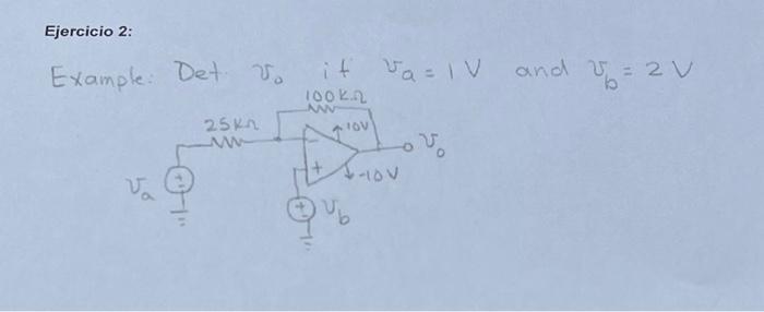 Solved Examole: Det v0 if va=1 V and vb=2 V | Chegg.com