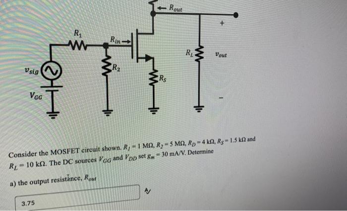 Solved Consider the MOSFET circuit shown. | Chegg.com