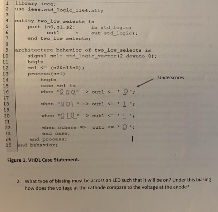 Solved 1 library ieee; 2 use ieee.std_logic_1164.all; 3 4 | Chegg.com