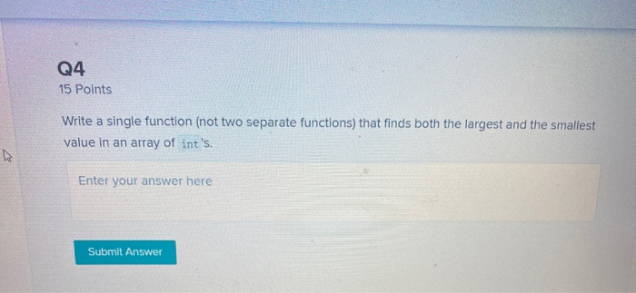 Solved Q4 15 Points Write a single function (not two | Chegg.com