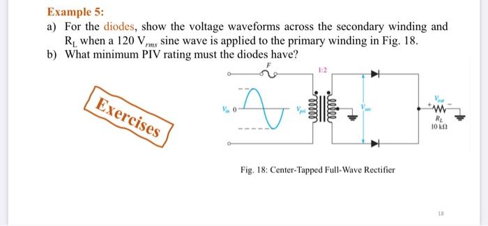 Solved Example 5: a) For the diodes, show the voltage | Chegg.com