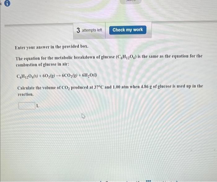 Solved Enter your answer in the provided box. The equation | Chegg.com