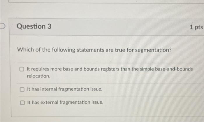 Solved Which of the following statements are true? The | Chegg.com