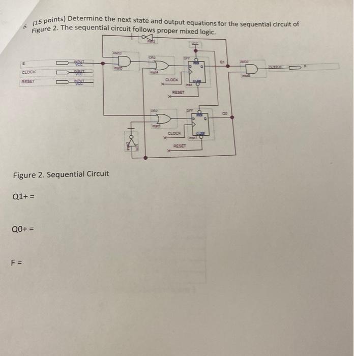 Solved 6. ( 15 points) Determine the next state and output | Chegg.com image.
