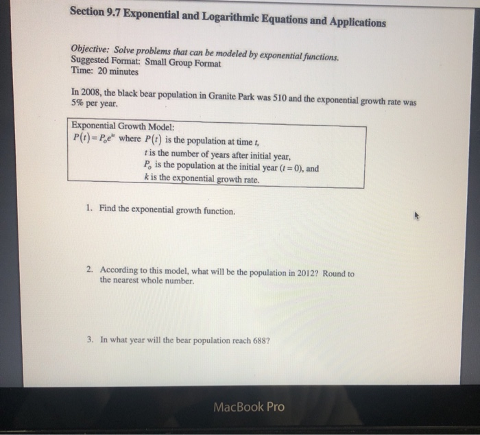 Solved Section 9.7 Exponential and Logarithmic Equations and | Chegg.com