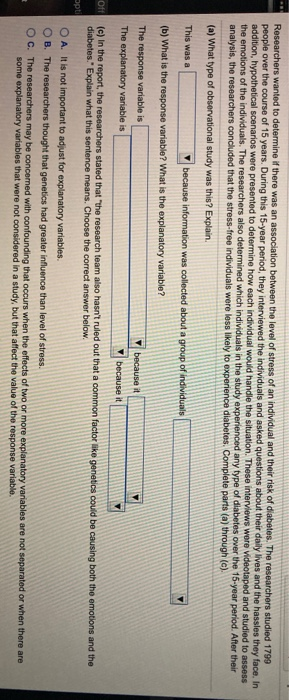 Solved Researchers wanted to determine if there was an | Chegg.com